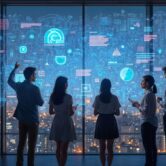 team-looking-futuristic-digital-interface-office